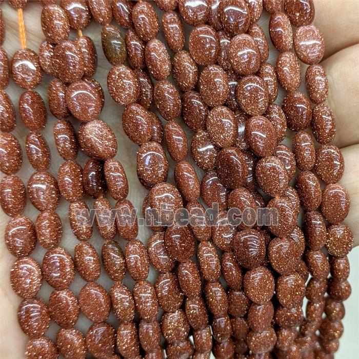 Golden Sandstone Oval Beads