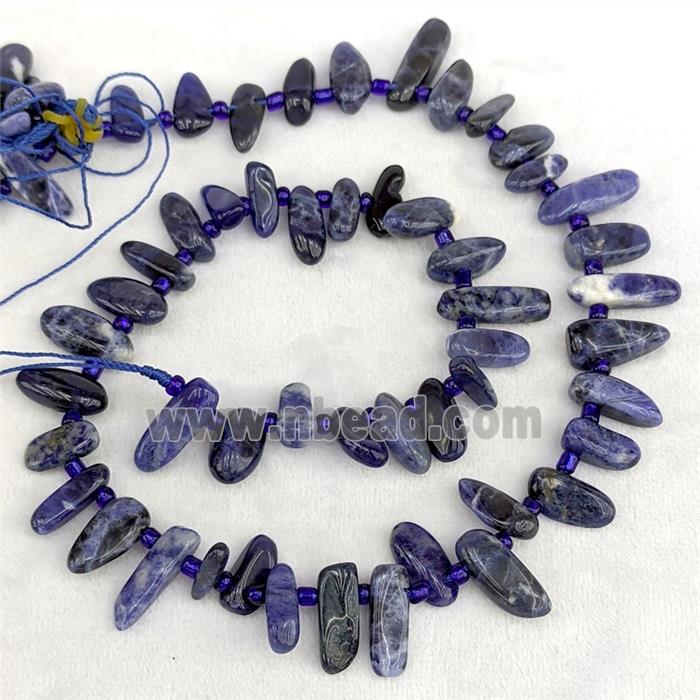 Natural Blue Sodalite Chips Beads Freeform Topdrilled