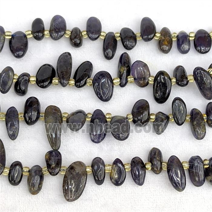 Iolite Chips Beads Inkblue Freeform Topdrilled