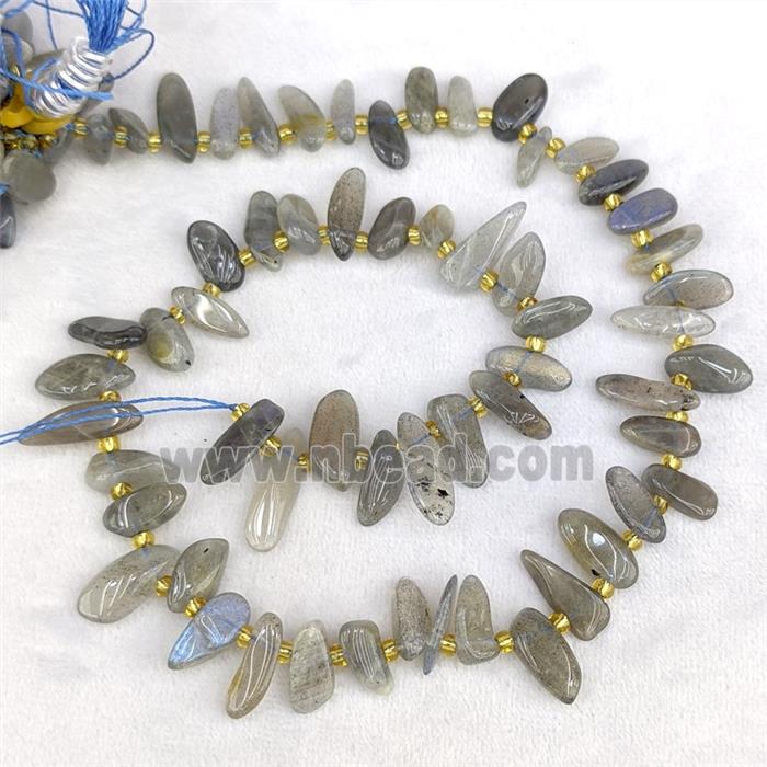 Natural Labradorite Chips Beads Freeform Topdrilled