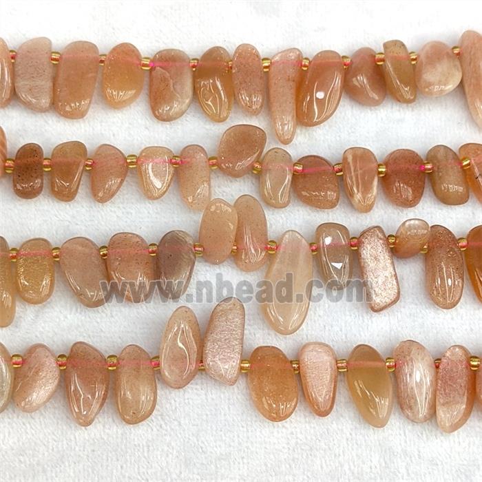 Natural Peach Moonstone Chips Beads Freeform Topdrilled
