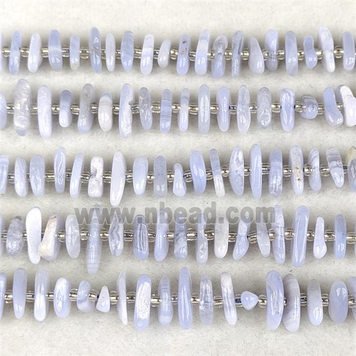 Natural Blue Lace Agate Chips Beads Freeform