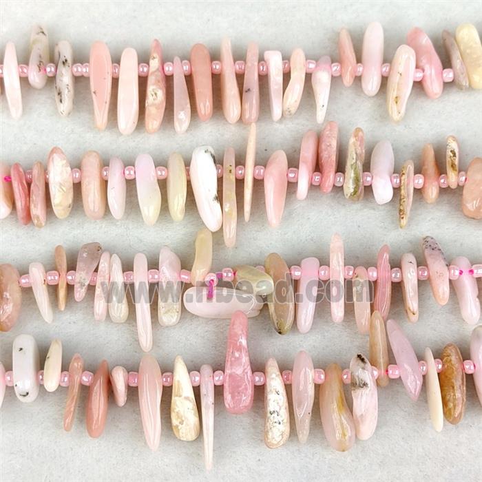 Natural Pink Opal Chips Beads Freeform Topdrilled
