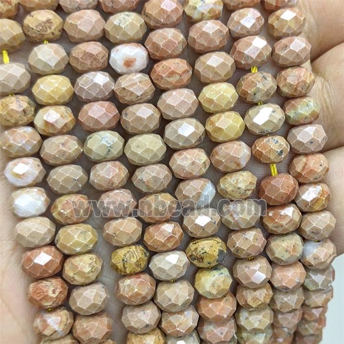 Orange Jasper Beads Faceted Rondelle