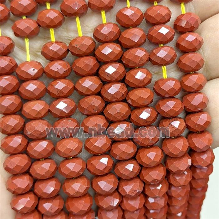 Natural Red Jasper Rondelle Beads Faceted