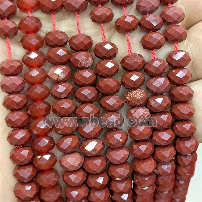 Natural Red Jasper Beads Faceted Rondelle