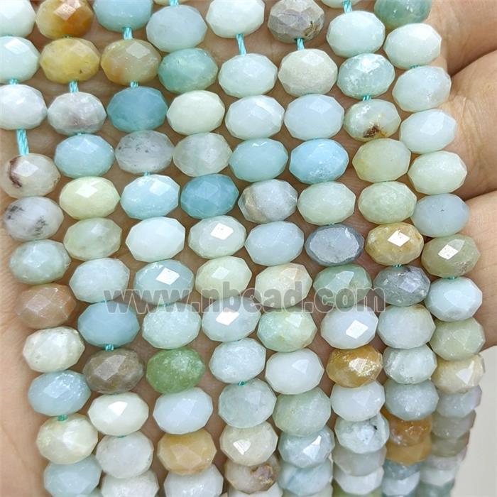 Natural Chinese Amazonite Beads Faceted Rondelle