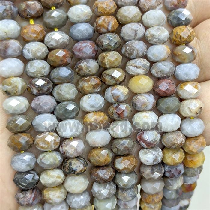 Natural Gobi Agate Beads Multicolor Faceted Rondelle