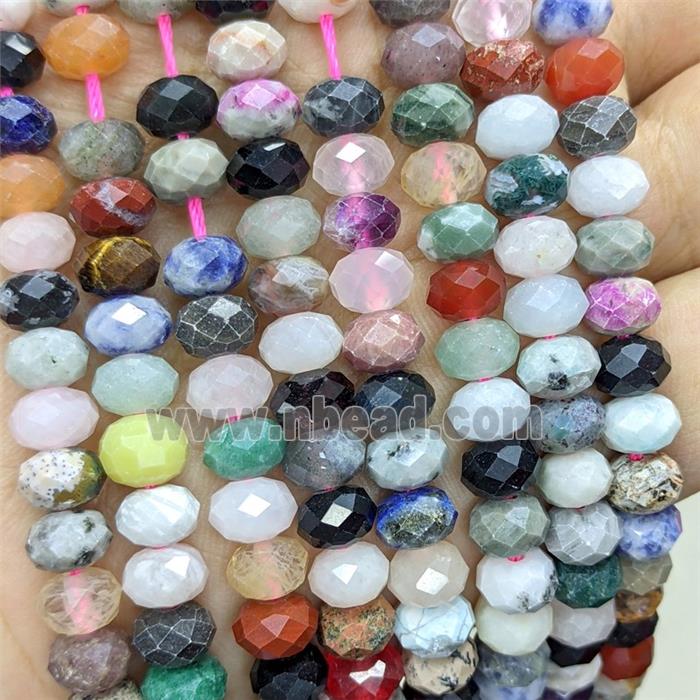 Natural Gemstone Rondelle Beads Faceted Mixed