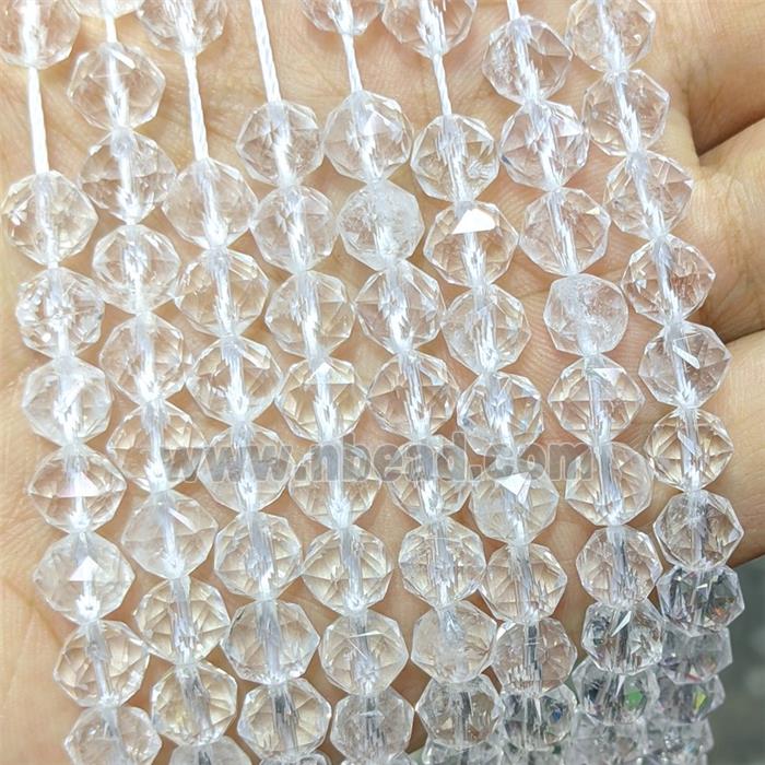 Natural Clear Crystal Quartz Beads Cutted Round