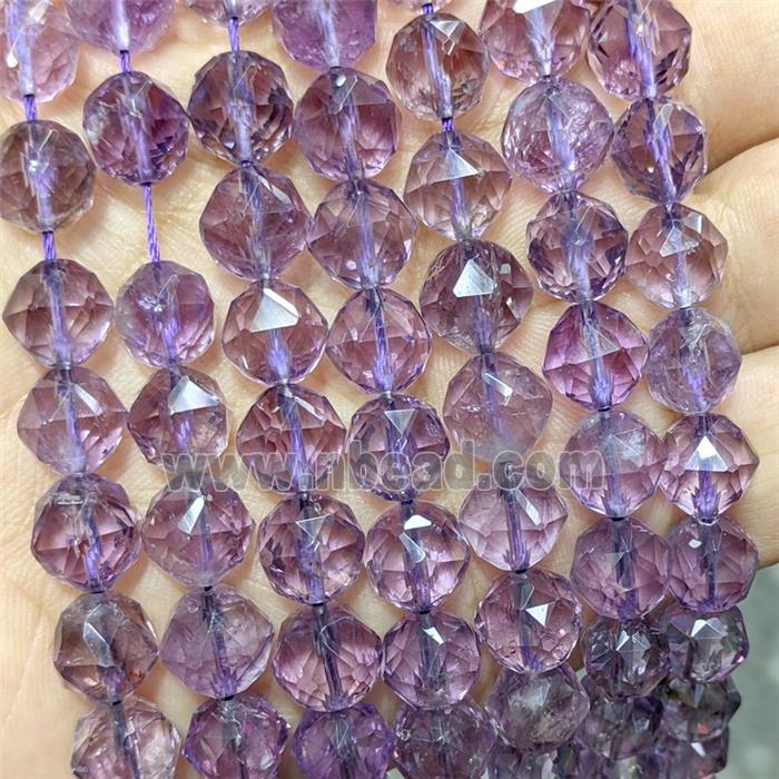 Natural Brazilian Amethyst Beads Purple Cutted Round