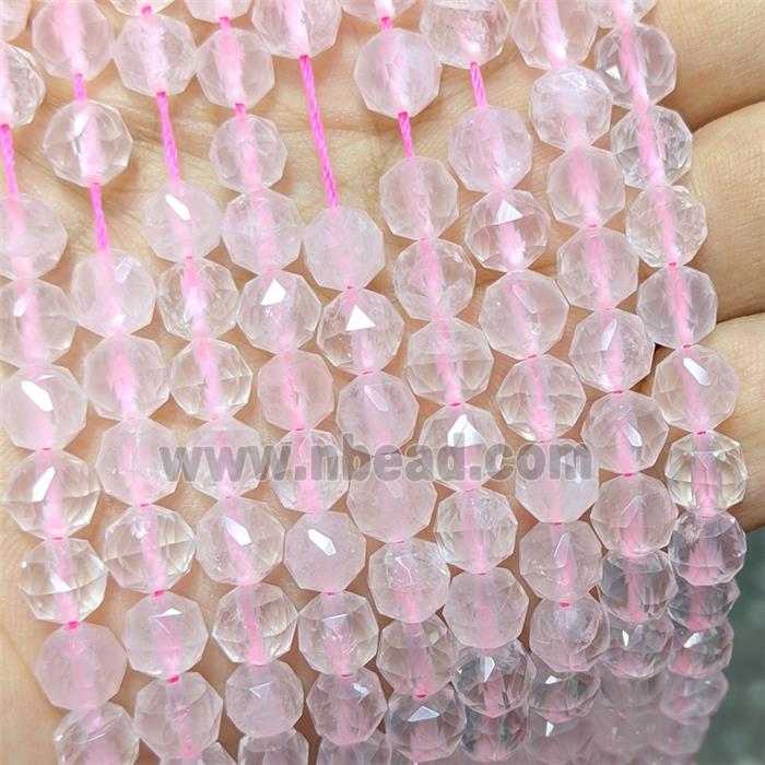 Natural Pink Rose Quartz Beads Cutted Round