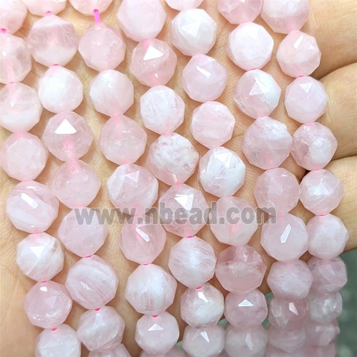 Natural Pink Rose Quartz Beads Cutted Round