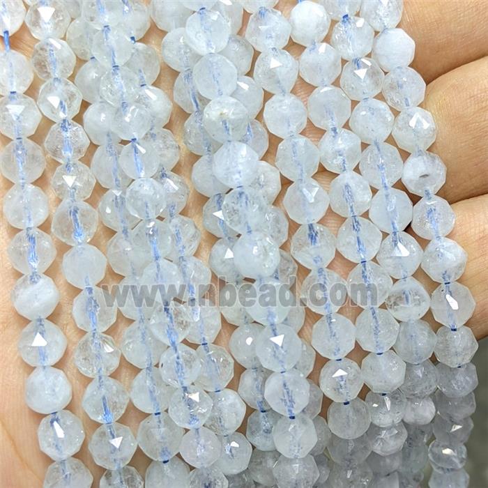 Natural Blue Aquamarine Beads Cutted Round