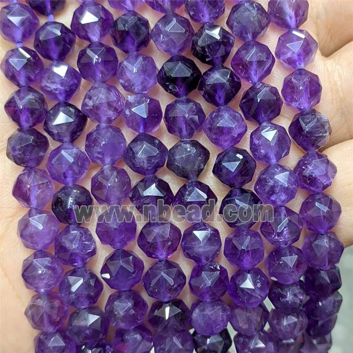 Natural Purple Amethyst Beads Cutted Round