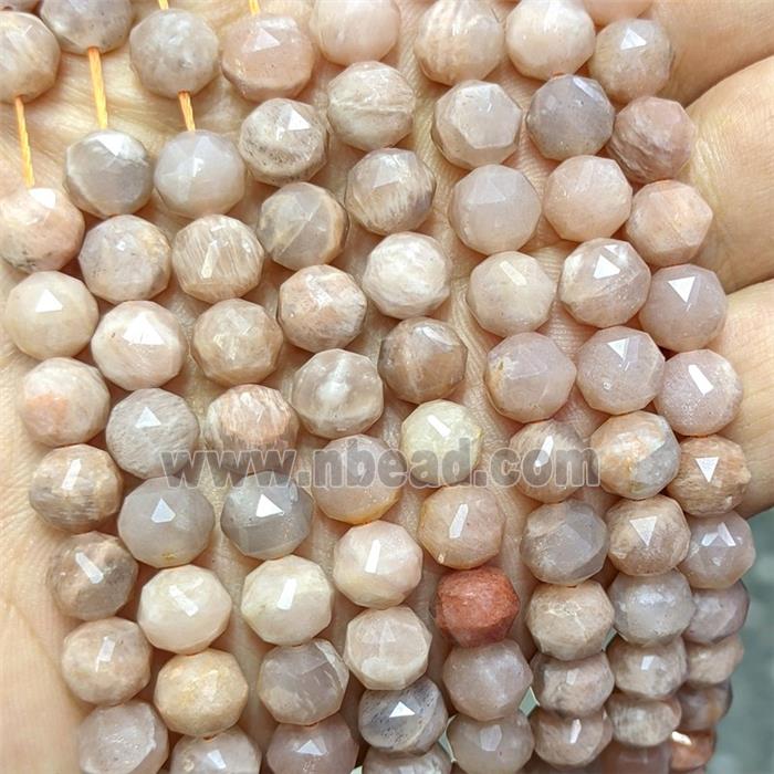 Natural Peach Suntone Beads Cutted Round