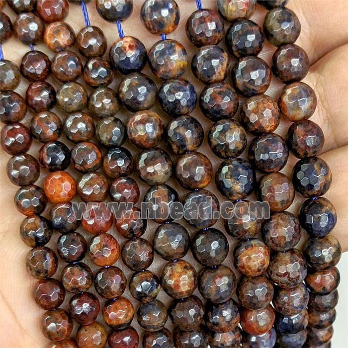 Natural Orange Sodalite Beads Faceted Round Dye