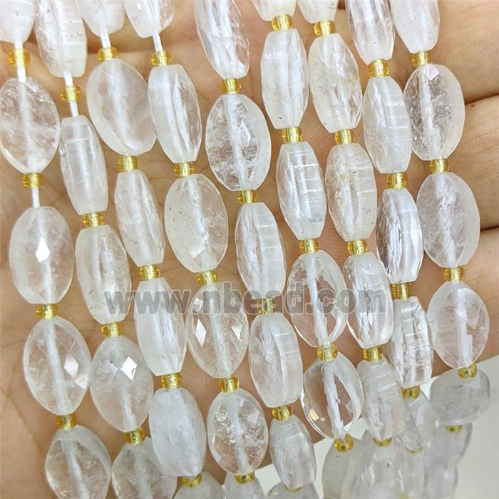 Natural Clear Quartz Beads Faceted Horse-Eye