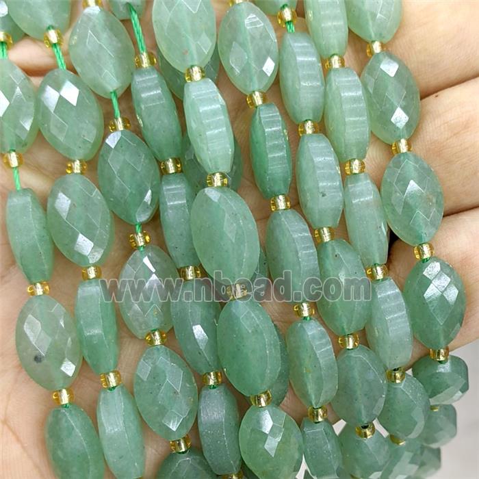 Natural Green Aventurine Beads Faceted Horse-Eye