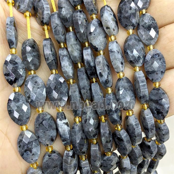 Natural Black Labradorite Beads Larvikite Faceted Horse-Eye