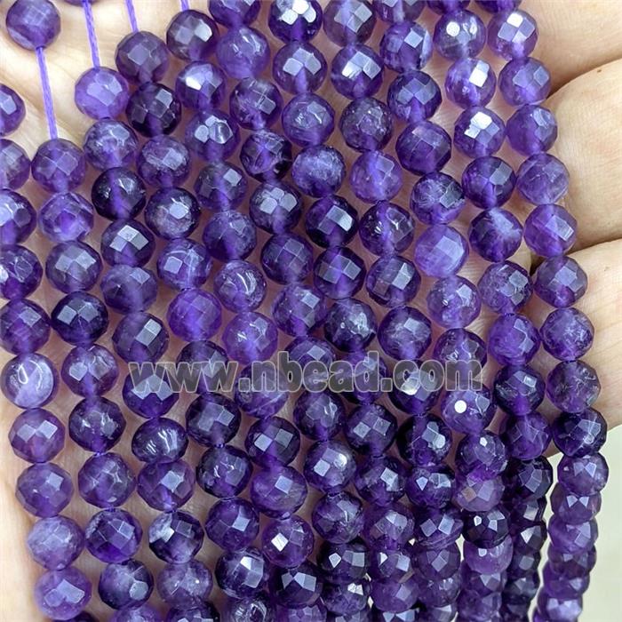 Natural Purple Amethyst Beads Faceted Round