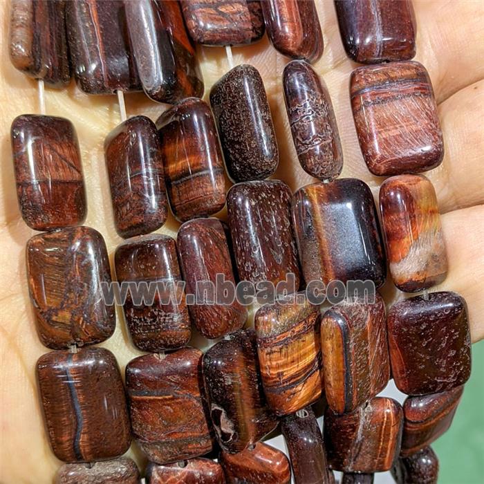 Red Tiger Eye Stone Rectangle Beads