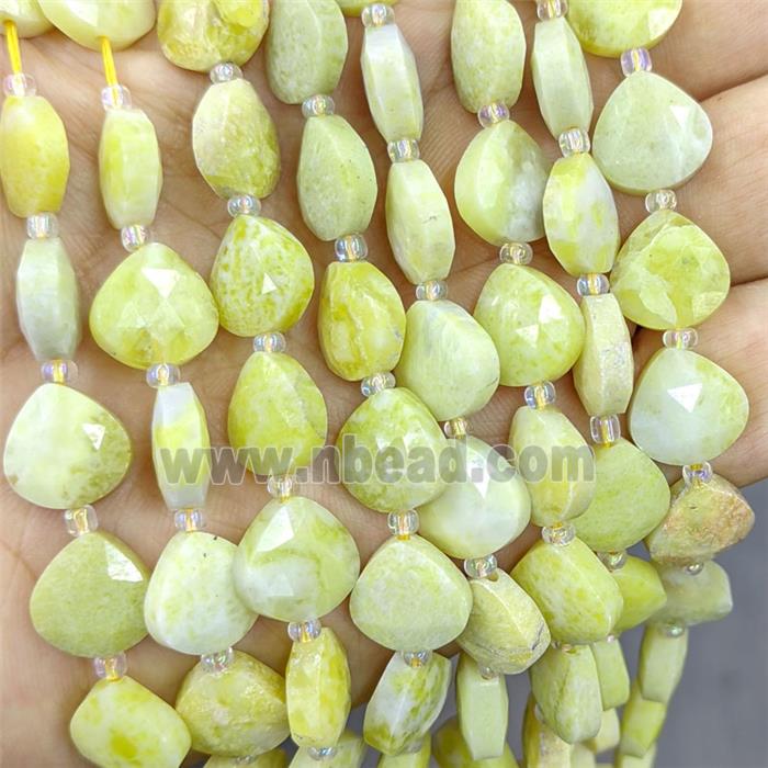 Lemon Jasper Triangle Beads Faceted