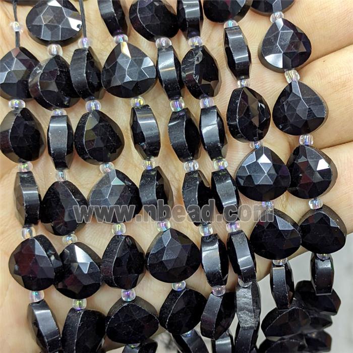Black Obsidian Triangle Beads Faceted