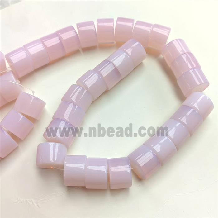 Pink Opalite Column Beads Tube