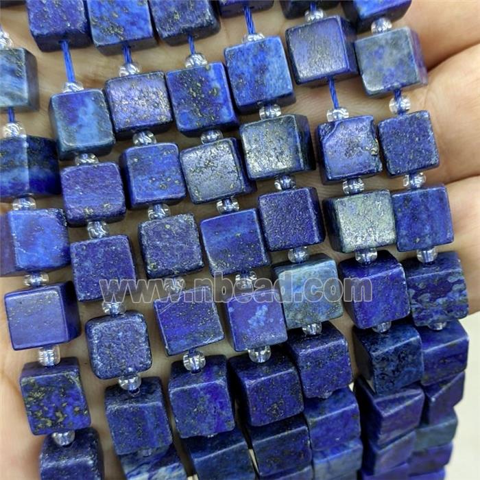 Natural Lapis Lazuli Cube Beads Blue Dye