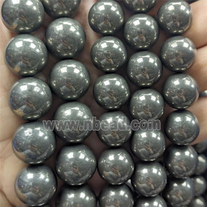 Natural Pyrite Beads Smooth Round