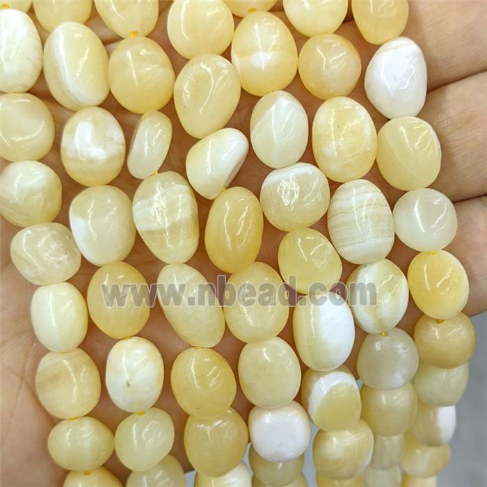 Yellow Honey Jade Chips Beads Freeform