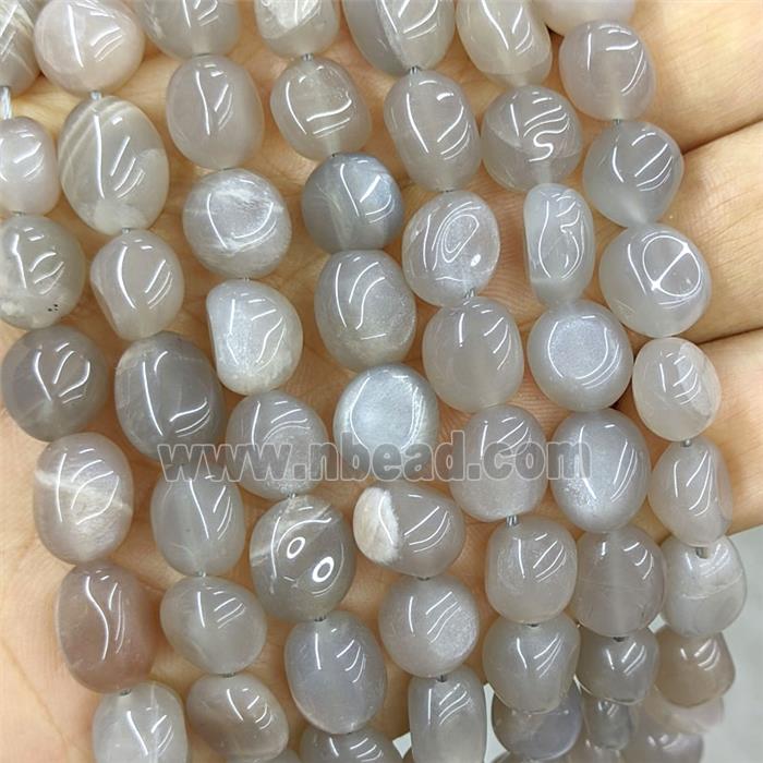 Gray Moonstone Chips Beads Freeform