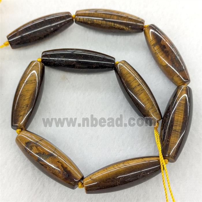 Natural Tiger Eye Stone Rice Beads