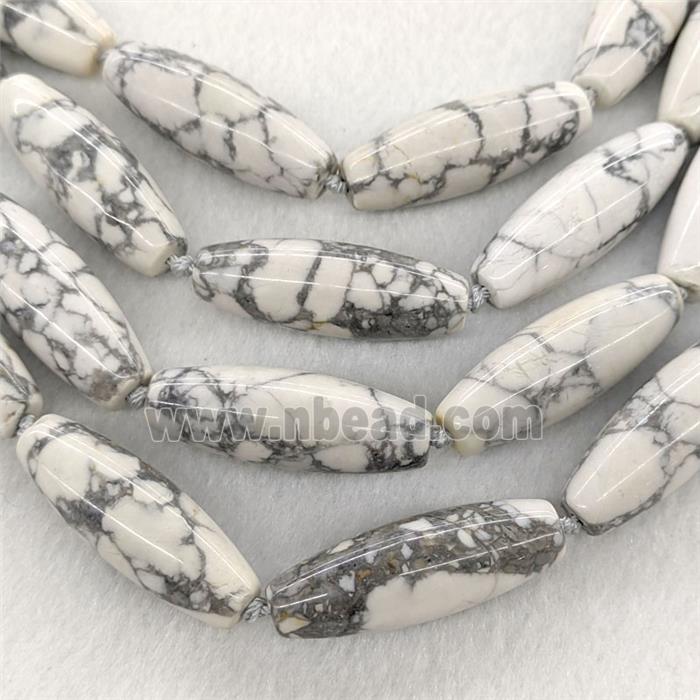 White Howlite Turquoise Rice Beads