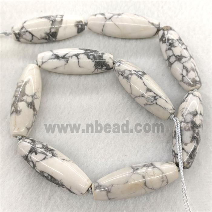 White Howlite Turquoise Rice Beads