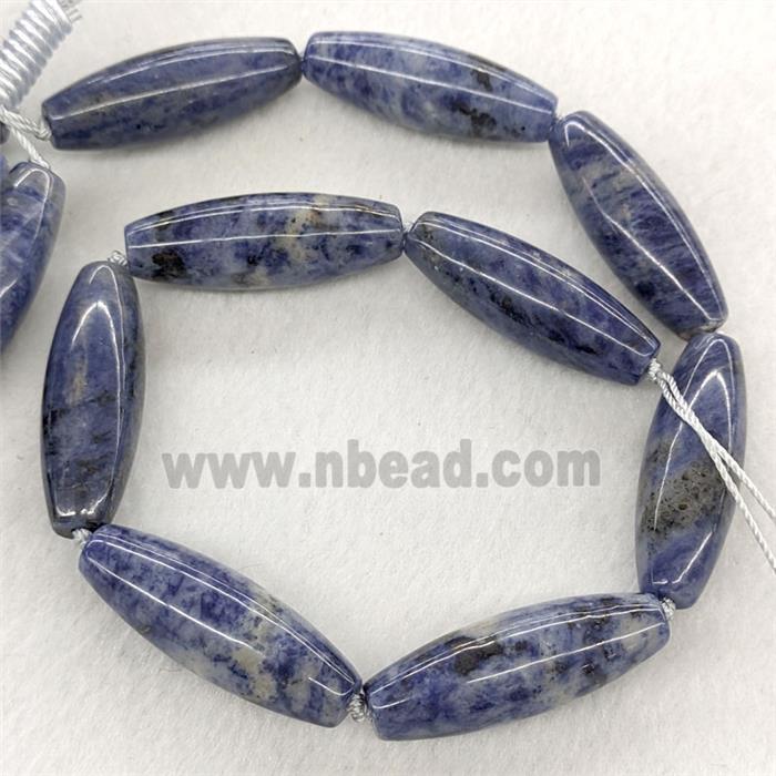 Natural Blue Sodalite Rice Beads