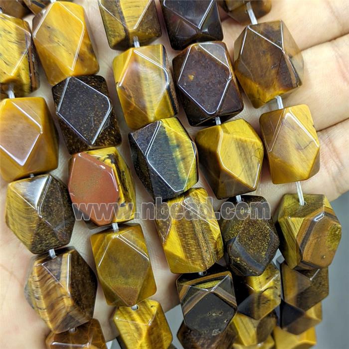 Tiger Eye Stone Cuboid Beads Faceted