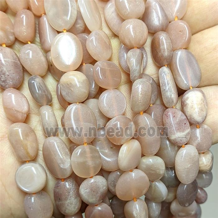 Natural Peach Sunstone Chip Beads Freeform