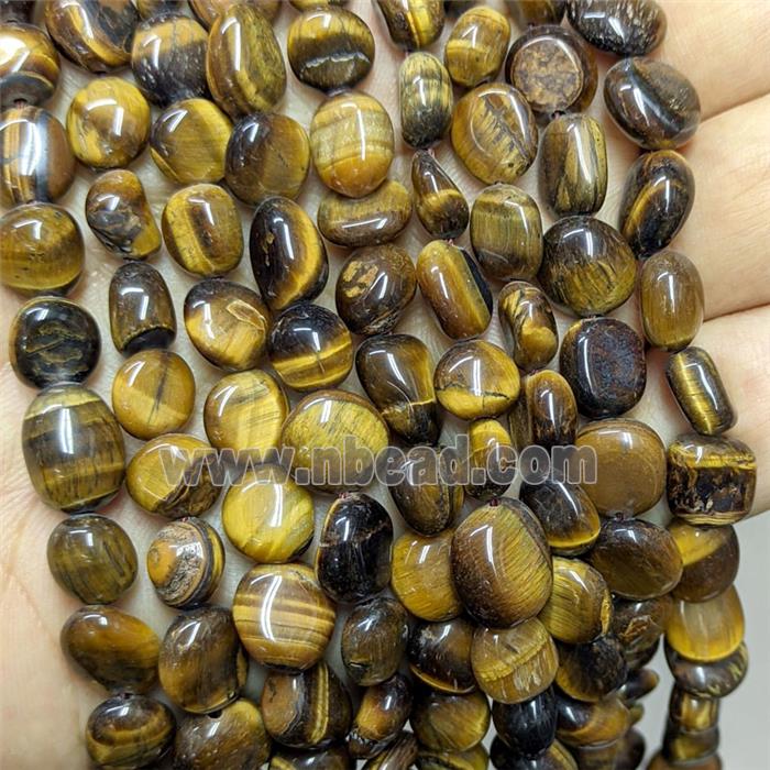 Natural Tiger Eye Stone Chip Beads Freeform