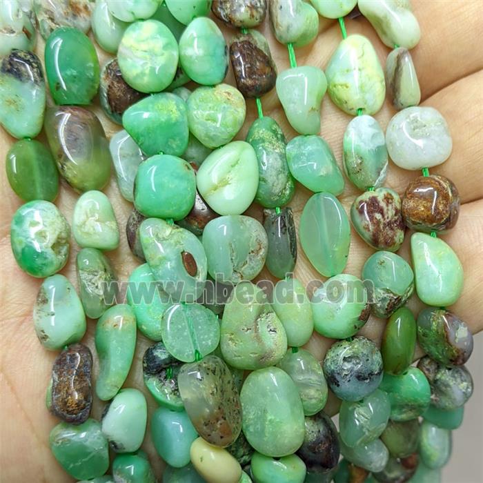 Natural Green Australian Chrysoprase Chip Beads Freeform