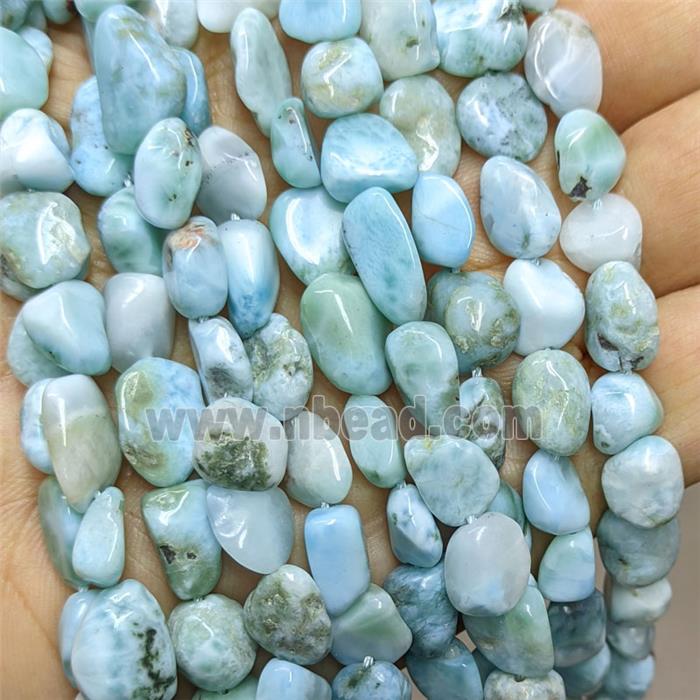 Natural Blue Larimar Chip Beads Freeform