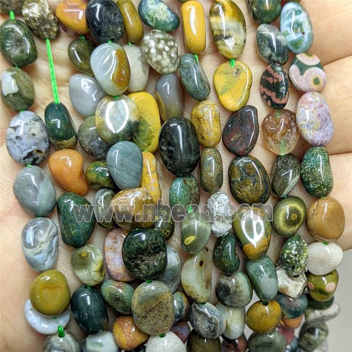 Natural Ocean Agate Chip Beads Freeform Multicolor