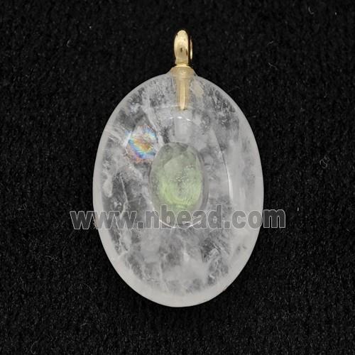 Natural Clear Quartz Oval Pendant