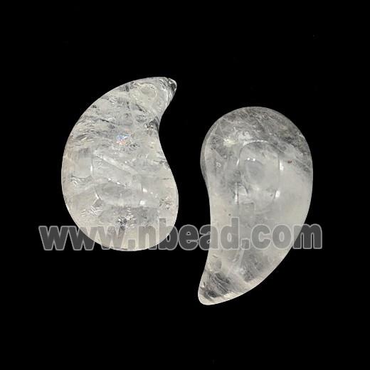 Natural Clear Quartz Comma Pendant