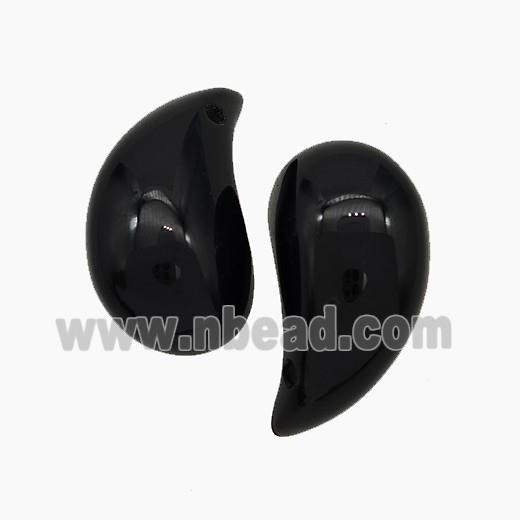 Natural Black Obsidian Comma Pendant