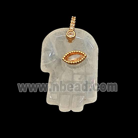 Natural Clear Quartz Buddha-Hand Pendant