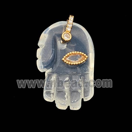 White Opalite Buddha-Hand Pendant