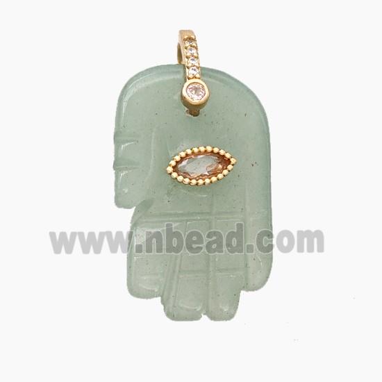 Natural Green Aventurine Buddha-Hand Pendant