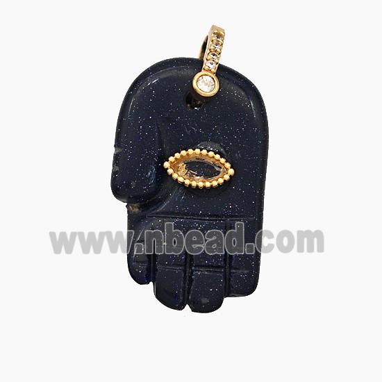 Blue Sandstone Buddha-Hand Pendant